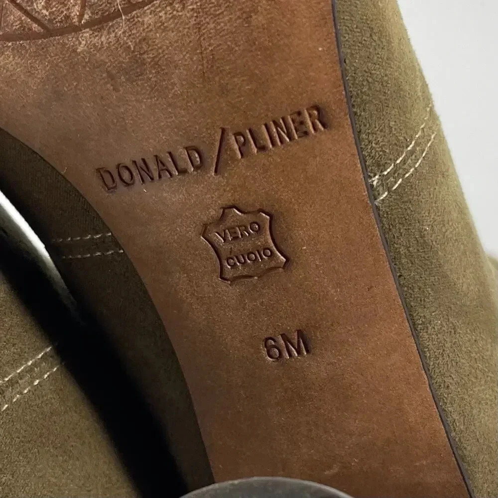 Donald Pliner Suede Sock Boot - Leather Booties - Olive Green - Size 6 - Picture 8 of 9